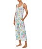 Color:White Multi - Image 3 - Floral Print Sleeveless V Neck Knit Cropped Pajama Set