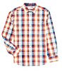 Color:Peach Melt - Image 1 - Indigo Coast Check Long Sleeve Woven Shirt