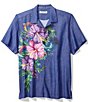 Color:Mazarine Blue - Image 1 - IslandZone® Mojito Bay Flora Cres Short Sleeve Woven Shirt