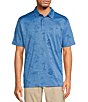 Color:Cobalt Haze - Image 1 - IslandZone Palm Coast Palmera Short Sleeve Polo Shirt