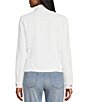 Color:White - Image 2 - Leila Stretch Twill Woven Notch Collar Denim Jacket