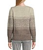 Color:Soft Gold - Image 2 - Metallic Knit Shimmer Ombre Wool Blend Boat Neck Long Puff Sleeve Sweater