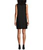 Color:Black - Image 2 - Ruffle Split V-Neck Sleeveless Side Pocket Dress