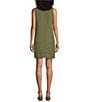 Color:Tea Leaf - Image 2 - Ruffle Split V-Neck Sleeveless Side Pocket Dress