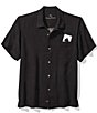 Color:Black - Image 2 - Slackin And Stackin Short Sleeve Woven Camp Shirt