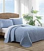 Color:Blue - Image 4 - Solid Costa Sera Cotton Quilted Sham Pair