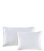 Color:White - Image 1 - Solid Costa Sera Cotton Quilted Sham Pair