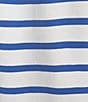 Color:Light Royal - Image 5 - Stripe Crew Neck Zip Front Short Sleeve Dress