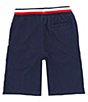 Color:Navy Blazer - Image 2 - Big Boys 8-20 Americana-Striped-Waistband Poplin Shorts