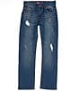 Color:Niagara - Image 1 - Big Boys 8-20 Destructed Straight-Fit Denim Jeans
