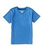 Color:Blue - Image 1 - Little Boys 2T-7 Short-Sleeve Classic V-Neck T-Shirt
