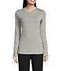 Color:Heather Grey - Image 1 - Long Sleeve Coordinating Knit Lounge Top