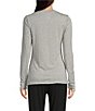 Color:Heather Grey - Image 2 - Long Sleeve Coordinating Knit Lounge Top