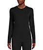 Color:Black - Image 1 - Long Sleeve Coordinating Knit Lounge Top