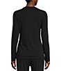 Color:Black - Image 2 - Long Sleeve Coordinating Knit Lounge Top