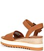 Color:Tan Leather - Image 3 - Diana Leather Espadrille Platform Wedge Sandals