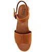 Color:Tan Leather - Image 5 - Diana Leather Espadrille Platform Wedge Sandals