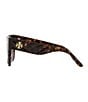 Color:Dark Tortoise - Image 3 - Women's Ty7180u 52mm Tortoise Square Sunglasses