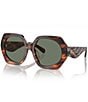 Color:Dark Wood - Image 1 - Women's Ty7195u55-X 55mm Irregular Sunglasses