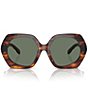 Color:Dark Wood - Image 2 - Women's Ty7195u55-X 55mm Irregular Sunglasses