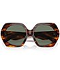 Color:Dark Wood - Image 5 - Women's Ty7195u55-X 55mm Irregular Sunglasses