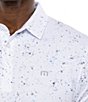 Color:White - Image 4 - Performance Stretch Splatter Print Short Sleeve Polo Shirt