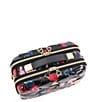 Color:Black - Image 4 - Savoir Collection Quilted Floral Print Travel Beauty Case