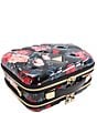 Color:Black - Image 5 - Savoir Collection Quilted Floral Print Travel Beauty Case