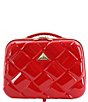 Color:Red - Image 1 - Savoir Collection Quilted with Floral Strap Travel Beauty Case