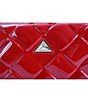Color:Red - Image 6 - Savoir Collection Quilted with Floral Strap Travel Beauty Case
