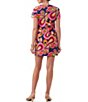 Color:Multi - Image 2 - Campania Floral Abstract Print V-Neck Short Sleeve Mini Shift Dress