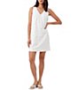 Color:White - Image 1 - Glitterati Monochromatic Circle Sequin V-Neck Sleeveless Shift Mini Dress