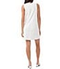 Color:White - Image 2 - Glitterati Monochromatic Circle Sequin V-Neck Sleeveless Shift Mini Dress