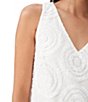 Color:White - Image 3 - Glitterati Monochromatic Circle Sequin V-Neck Sleeveless Shift Mini Dress