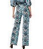 Color:Multi - Image 2 - Kniza 2 Stretch Nautical Print Pocketed Coordinating Straight-Leg Pants