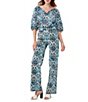 Color:Multi - Image 3 - Kniza 2 Stretch Nautical Print Pocketed Coordinating Straight-Leg Pants