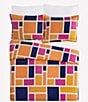 Color:Orange - Image 3 - Mondrian Printed Blocks Duvet Cover Mini Set