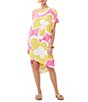 Color:Multi - Image 1 - Radiant Palm Bay Floral Print Georgette Off-The-Shoulder Shift Dress