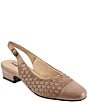 Color:Taupe Suede - Image 1 - Dea Woven Suede and Leather Slingback Pumps