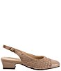Color:Taupe Suede - Image 2 - Dea Woven Suede and Leather Slingback Pumps