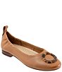 Color:Luggage - Image 1 - Gia Tortoise Ornament Leather Slip-On Flats