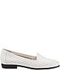 Color:White - Image 2 - Liz Woven Leather Slip-On Loafers