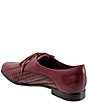 Color:Burgundy - Image 3 - Lizzie Herringbone Woven Leather Lace-Up Dress Oxfords