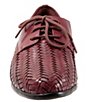 Color:Burgundy - Image 5 - Lizzie Herringbone Woven Leather Lace-Up Dress Oxfords