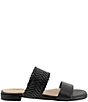 Color:Black - Image 2 - Nalane Leather Herringbone Weave Flat Sandals