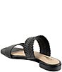 Color:Black - Image 3 - Nalane Leather Herringbone Weave Flat Sandals
