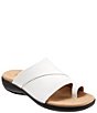 Color:White - Image 1 - Regina Leather Toe Ring Thong Sandals