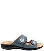 Color:Dusty Blue - Image 2 - Ruthie Stitch Leather Adjustable Slide Sandals