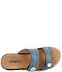 Color:Dusty Blue - Image 6 - Ruthie Stitch Leather Adjustable Slide Sandals