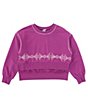 Color:Plum - Image 1 - Big Girls 7-16 Long Sleeve Studded Sweatshirt